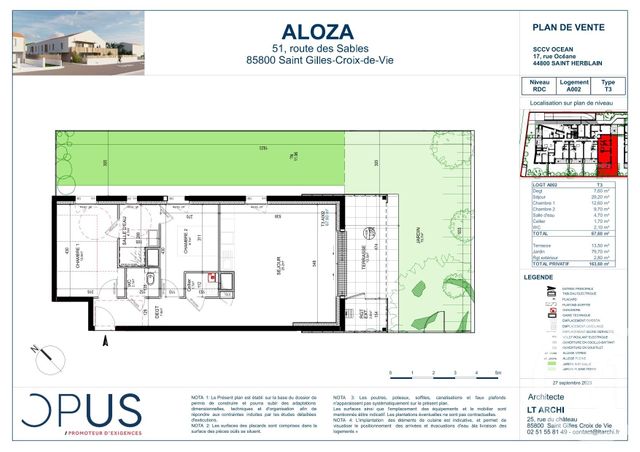 Appartement F3 à vendre - 3 pièces - 67.6 m2 - ST GILLES CROIX DE VIE - 85 - PAYS-DE-LOIRE - Century 21 Bleu Marine