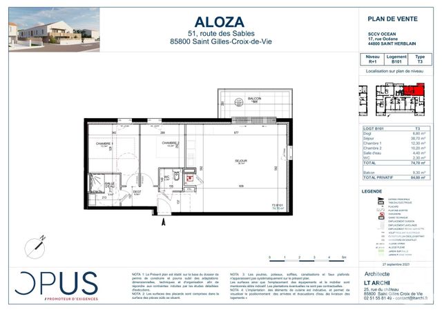 Appartement F3 à vendre - 3 pièces - 74.7 m2 - ST GILLES CROIX DE VIE - 85 - PAYS-DE-LOIRE - Century 21 Bleu Marine
