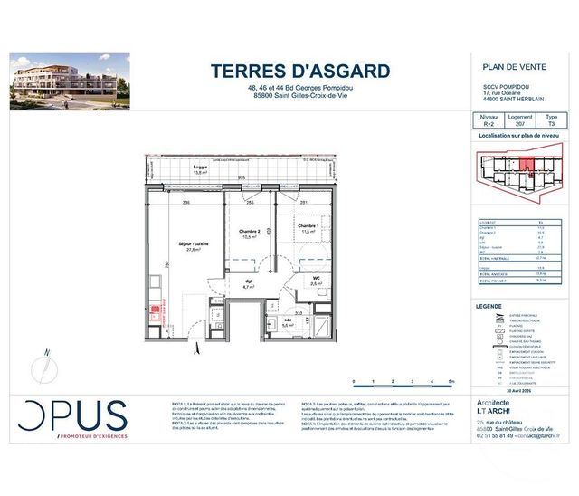 Appartement F3 à vendre - 3 pièces - 62.7 m2 - ST GILLES CROIX DE VIE - 85 - PAYS-DE-LOIRE - Century 21 Bleu Marine