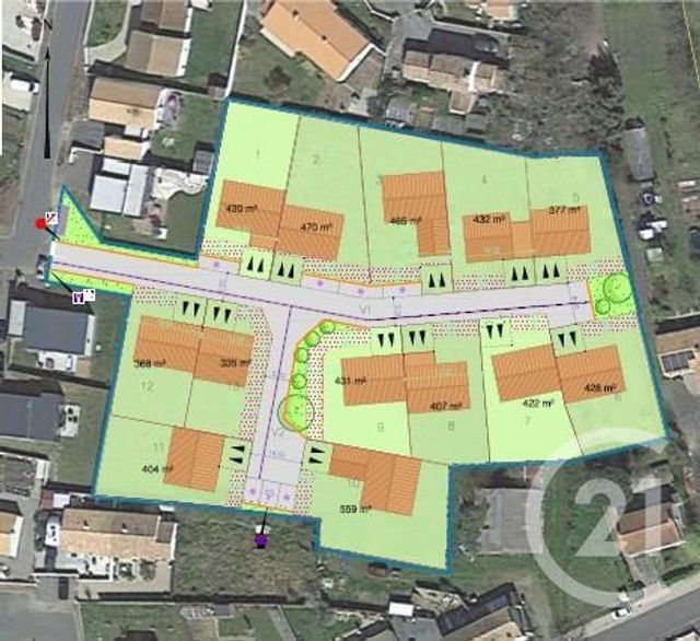 terrain à vendre - 470.0 m2 - L AIGUILLON SUR VIE - 85 - PAYS-DE-LOIRE - Century 21 Bleu Marine