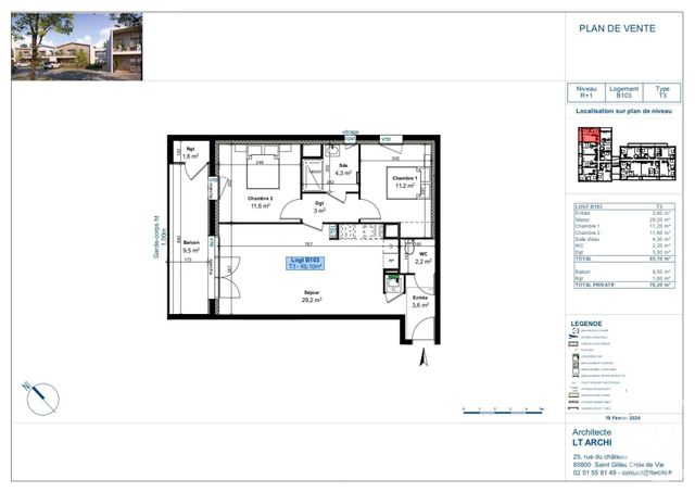Appartement T3 à vendre - 3 pièces - 65.1 m2 - ST GILLES CROIX DE VIE - 85 - PAYS-DE-LOIRE - Century 21 Bleu Marine